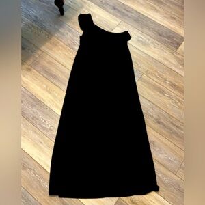 One shoulder black maxi dress